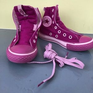 Girls Purple/Pink Converse Chuck Taylor High Tops
